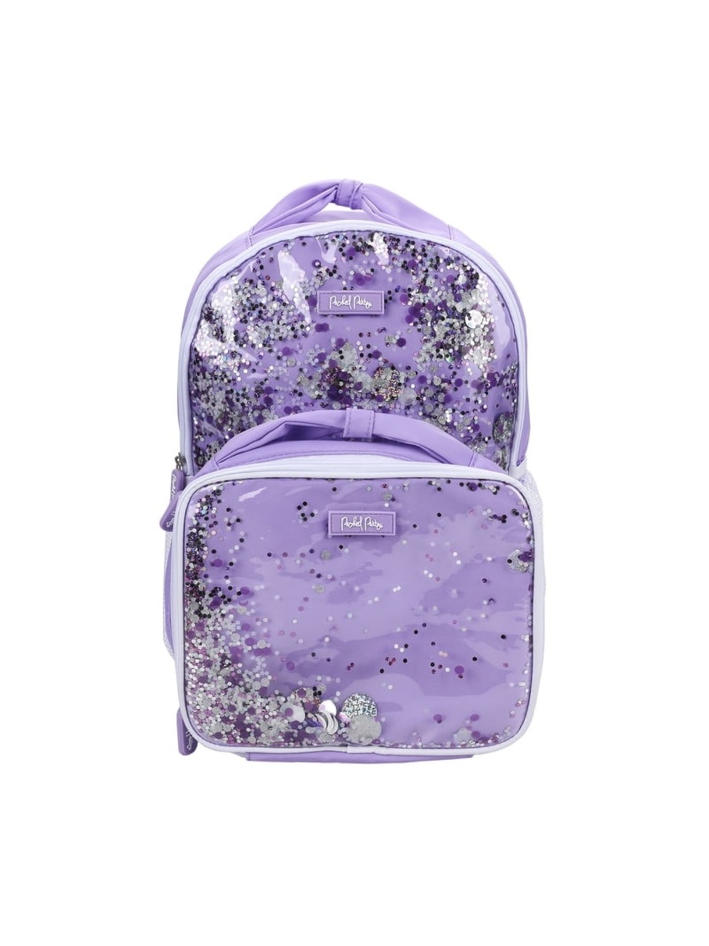Packed Party Girl’s Confetti Backpack and Insulated Lunch Tote Set Purple ColorW